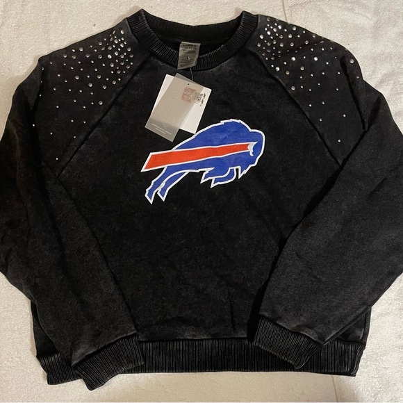 Game Day Couture Buffalo Bills Women's studded Terry Sweatshirt charcoal Size L - Picture 2 of 7